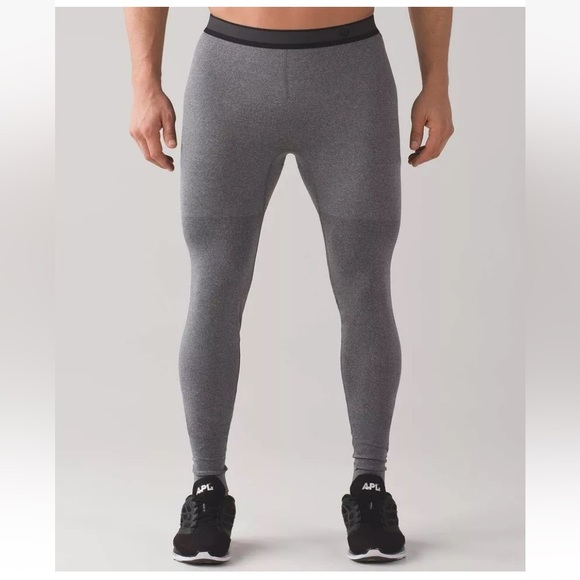 Lululemon Metal Vent Tech DRT Tights Men Small Black White Base Layer Light RARE - Picture 1 of 10